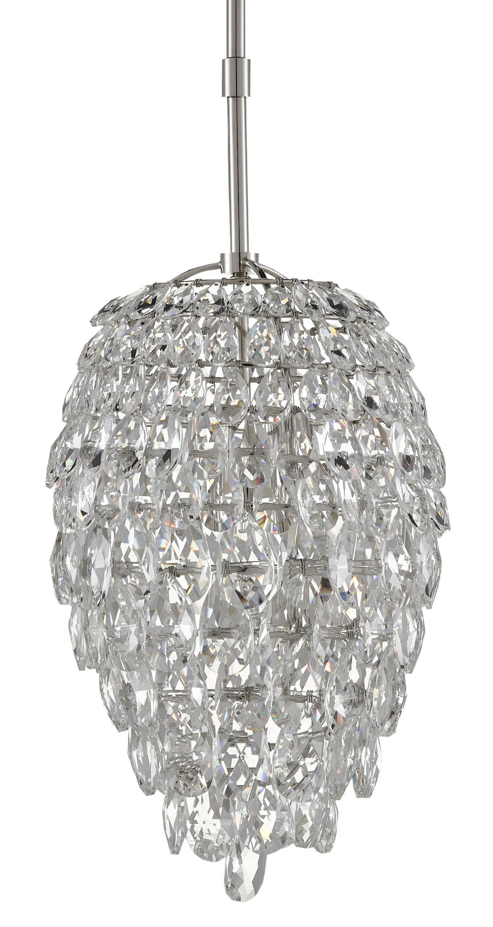 Aisling Pendant Light - Elegant Teardrop Crystal Chandelier in Polished Nickel Finish for Any Room