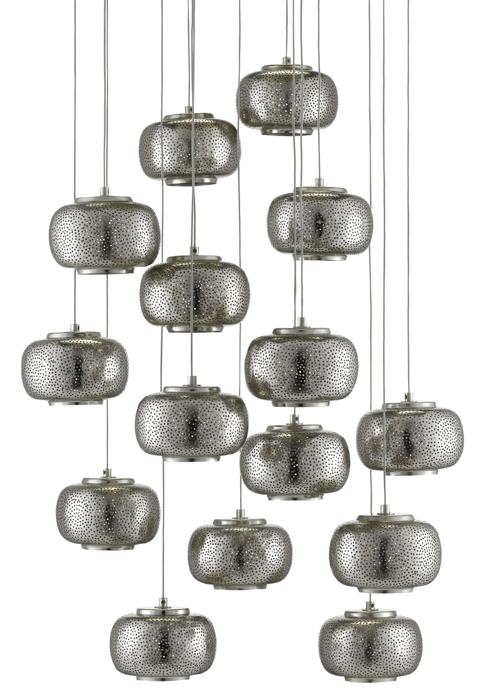 Pepper Round 15-Light Multi-Drop Pendant – Modern Farmhouse Chandelier with Adjustable Height Design