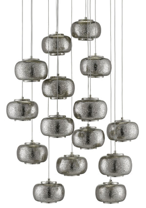 Pepper Round 15-Light Multi-Drop Pendant – Modern Farmhouse Chandelier with Adjustable Height Design