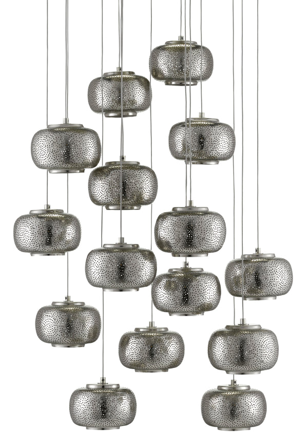 Pepper Round 15-Light Multi-Drop Pendant – Modern Farmhouse Chandelier with Adjustable Height Design