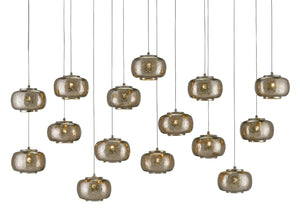 Pepper 15-Light Multi-Drop Pendant in Silver & Nickel - Modern Farmhouse & Industrial Chic Lighting