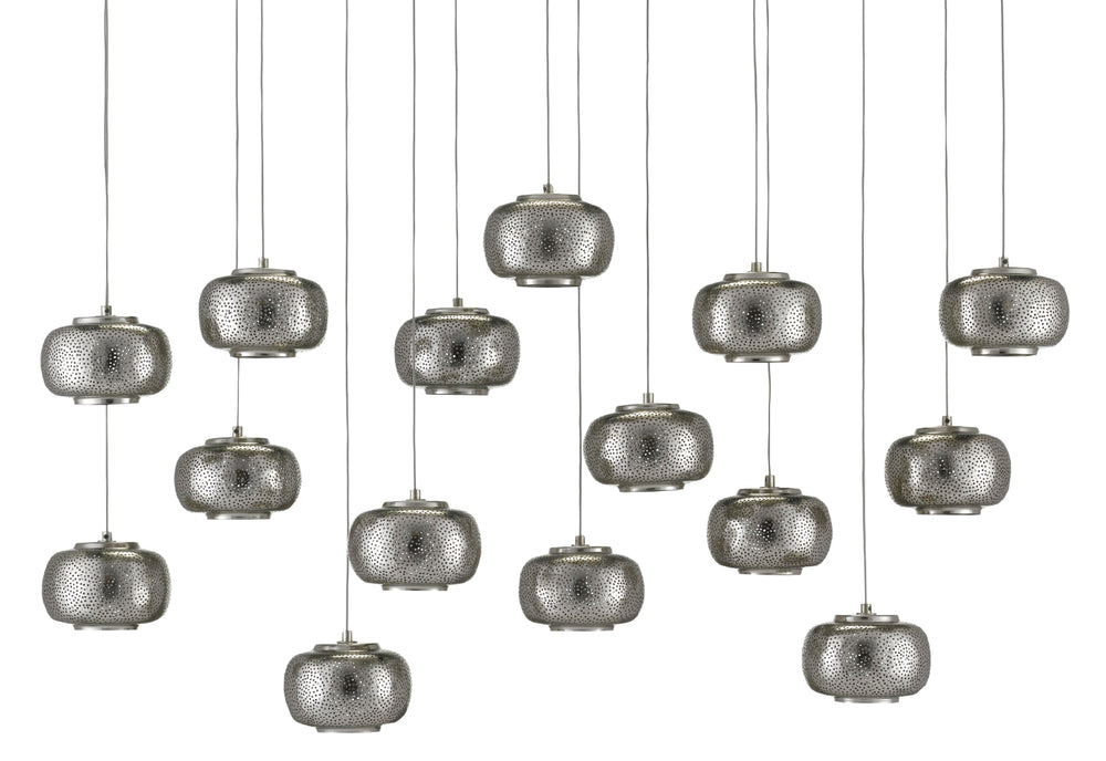 Pepper 15-Light Multi-Drop Pendant in Silver & Nickel - Modern Farmhouse & Industrial Chic Lighting