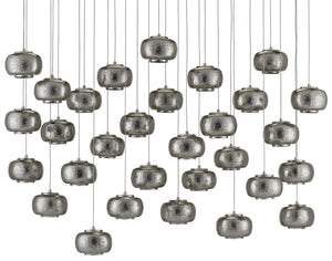 Pepper 30-Light Multi-Drop Pendant - Modern Farmhouse Metal Orb Fixture in Silver & Nickel Finishes
