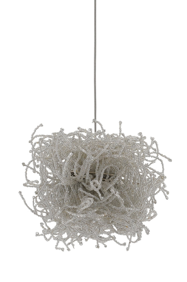 Birds Nest 1-Light Multi-Drop Pendant – Whimsical Beaded Ceiling Light with Adjustable Height & Style