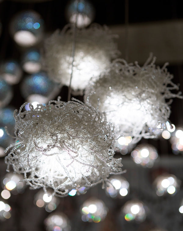 Birds Nest 1-Light Multi-Drop Pendant – Whimsical Beaded Ceiling Light with Adjustable Height & Style