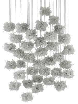 Birds Nest 36-Light Multi-Drop Pendant – Whimsical Beaded Ceiling Fixture for Stunning Illumination