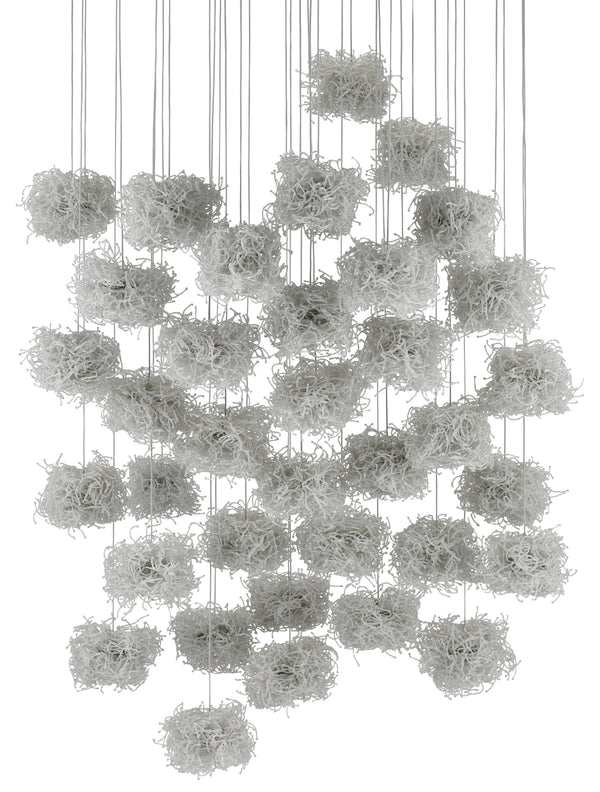 Birds Nest 36-Light Multi-Drop Pendant – Whimsical Beaded Ceiling Fixture for Stunning Illumination