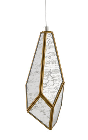 Glace 1-Light Multi-Drop Pendant Light – Stunning Brass & Raj Mirror Design for Modern Elegance