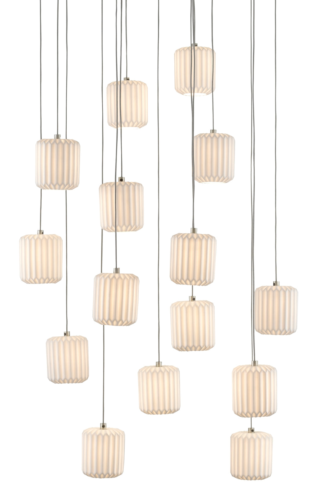 Dove Round 15-Light Multi-Drop Pendant - Elegant Ceramic Shades with Adjustable Height & Modern Design