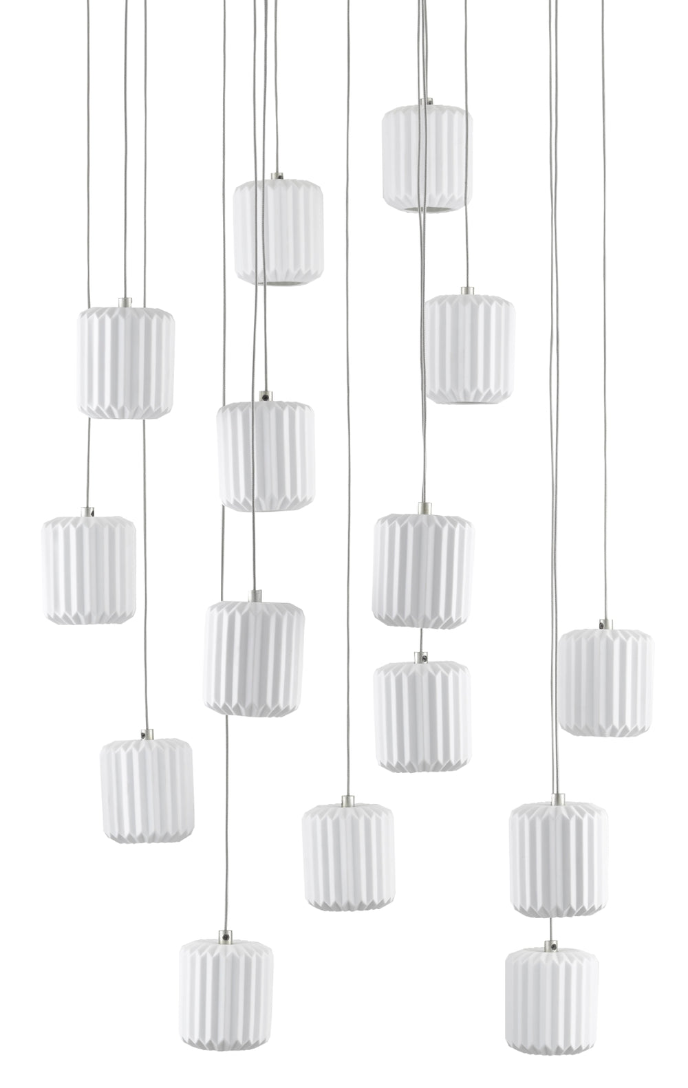 Dove Round 15-Light Multi-Drop Pendant - Elegant Ceramic Shades with Adjustable Height & Modern Design