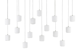 Dove Rectangular 15-Light Multi-Drop Pendant - Elegant Ceramic Shades for Stunning Home Lighting