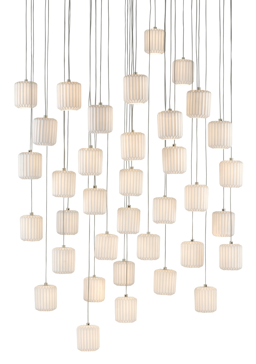 Dove 36-Light Multi-Drop Pendant - Elegant Ceramic Shades with Adjustable Height for Stunning Décor