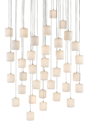 Dove 36-Light Multi-Drop Pendant - Elegant Ceramic Shades with Adjustable Height for Stunning Décor
