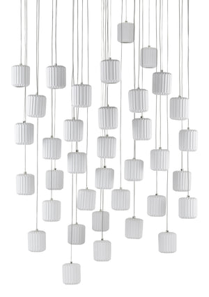 Dove 36-Light Multi-Drop Pendant - Elegant Ceramic Shades with Adjustable Height for Stunning Décor