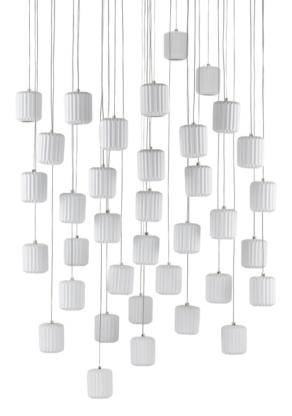 Dove 36-Light Multi-Drop Pendant - Elegant Ceramic Shades with Adjustable Height for Stunning Décor