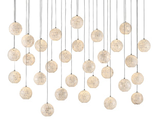 Finhorn 30-Light Multi-Drop Pendant Light - Elegant Handcrafted Mother of Pearl Design for Modern Homes