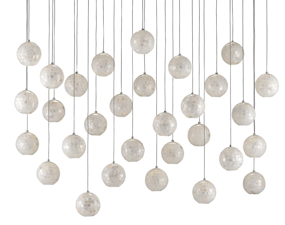 Finhorn 30-Light Multi-Drop Pendant Light - Elegant Handcrafted Mother of Pearl Design for Modern Homes
