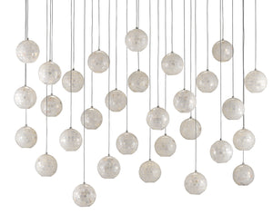 Finhorn 30-Light Multi-Drop Pendant Light - Elegant Handcrafted Mother of Pearl Design for Modern Homes