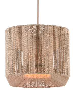 Mereworth Chandelier - Nautical Wrought Iron Design with Natural Abaca Rope Shade for Warm Glow