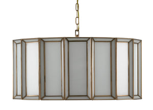 Daze Large Pendant Light - Antique Brass & White Milk Glass, Adjustable Height, Elegant Illumination
