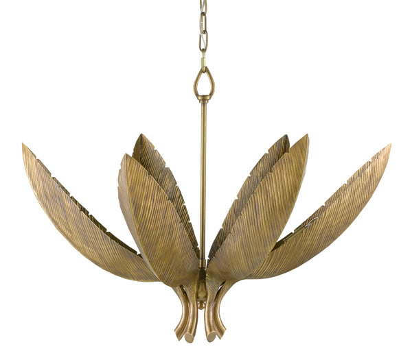 Bird of Paradise Chandelier – Elegant Nature-Inspired Antique Brass Fixture with Adjustable Height