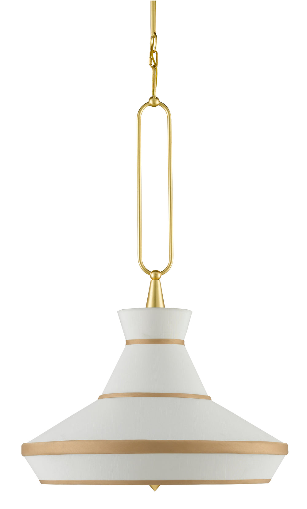 Perth Pendant Light Fixture - Elegant Gold Leaf & Off-White Drum Shade with Adjustable Height Options