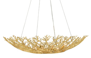 Sea Fan Bowl Chandelier by Aviva Stanoff - Elegant Gold Gilt Wrought Iron Design for Stunning Homes