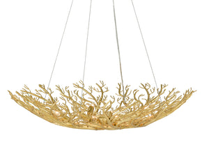 Sea Fan Bowl Chandelier by Aviva Stanoff - Elegant Gold Gilt Wrought Iron Design for Stunning Homes