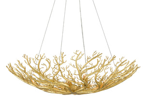 Sea Fan Bowl Chandelier by Aviva Stanoff - Elegant Gold Gilt Wrought Iron Design for Stunning Homes