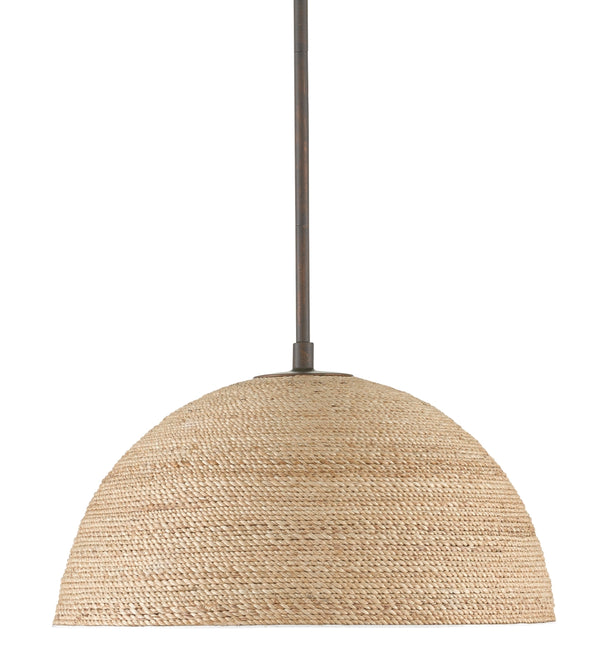 Tobago Pendant Light - Modern Coastal Design with Bronze Gold Finish & Artisan-Wrapped Abaca Rope