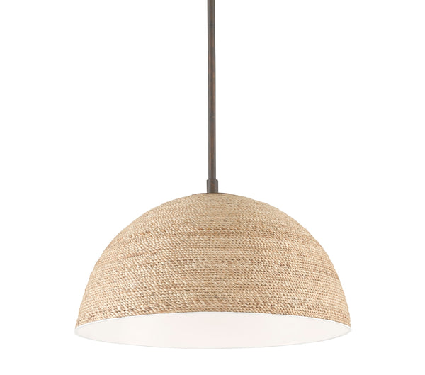 Tobago Pendant Light - Modern Coastal Design with Bronze Gold Finish & Artisan-Wrapped Abaca Rope