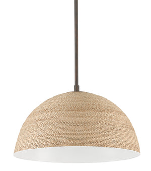 Tobago Pendant Light - Modern Coastal Design with Bronze Gold Finish & Artisan-Wrapped Abaca Rope