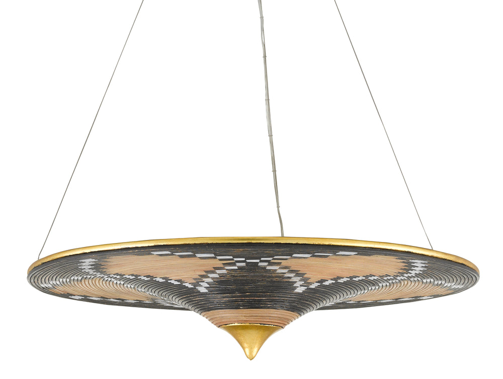 Canaan Chandelier - Exquisite Rattan and Wrought Iron Design with Adjustable Height for Modern Spaces