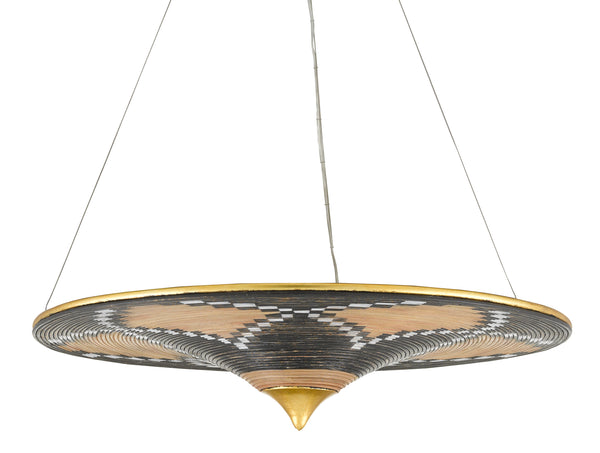 Canaan Chandelier - Exquisite Rattan and Wrought Iron Design with Adjustable Height for Modern Spaces