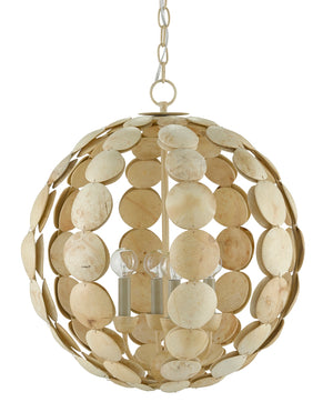 Tartufo Coco Shell Chandelier - Elegant Open Globe Design, Adjustable Height, Unique Natural Finish