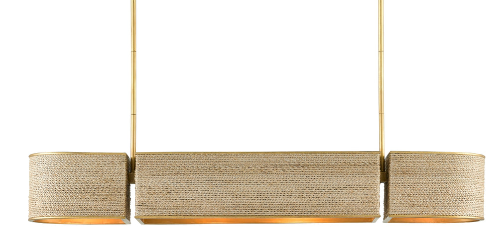 Tenby Oval Chandelier - Modern Elegance with Gilded Gold & Natural Rope for Stunning Interiors