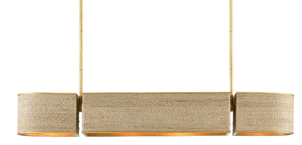 Tenby Oval Chandelier - Modern Elegance with Gilded Gold & Natural Rope for Stunning Interiors