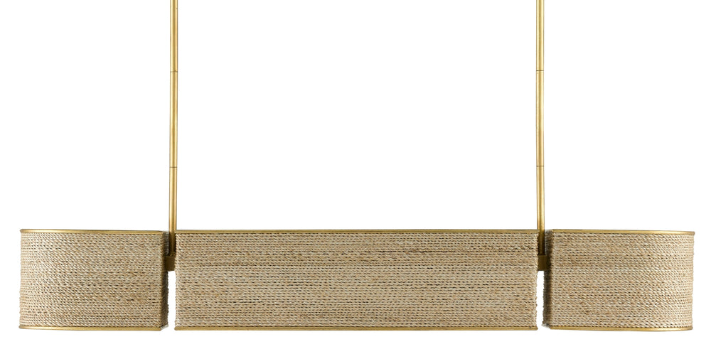 Tenby Oval Chandelier - Modern Elegance with Gilded Gold & Natural Rope for Stunning Interiors