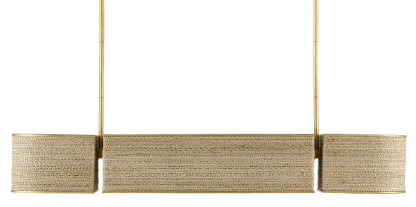 Tenby Oval Chandelier - Modern Elegance with Gilded Gold & Natural Rope for Stunning Interiors