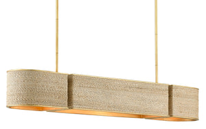 Tenby Oval Chandelier - Modern Elegance with Gilded Gold & Natural Rope for Stunning Interiors