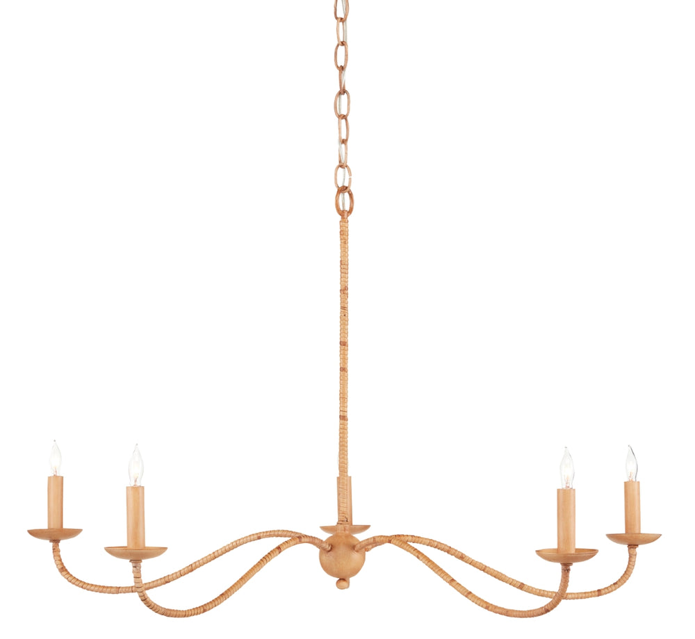 Saxon Rattan Small Chandelier – Elegant Adjustable Lighting Fixture with Modern Vintage Charm