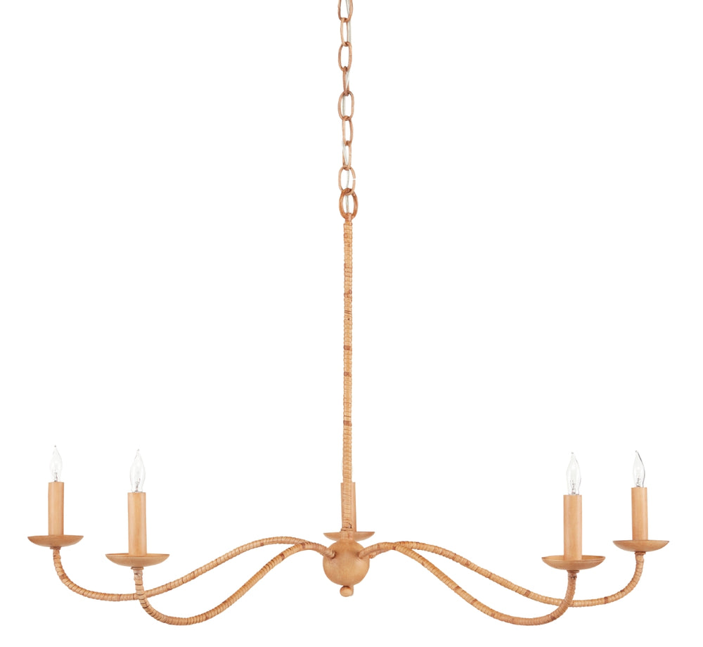 Saxon Rattan Small Chandelier – Elegant Adjustable Lighting Fixture with Modern Vintage Charm
