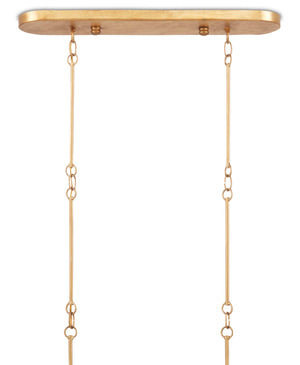 Grand Lotus Black Oval Chandelier - Elegant Wrought Iron Design with Gold Leaf Finish, 6 Lights