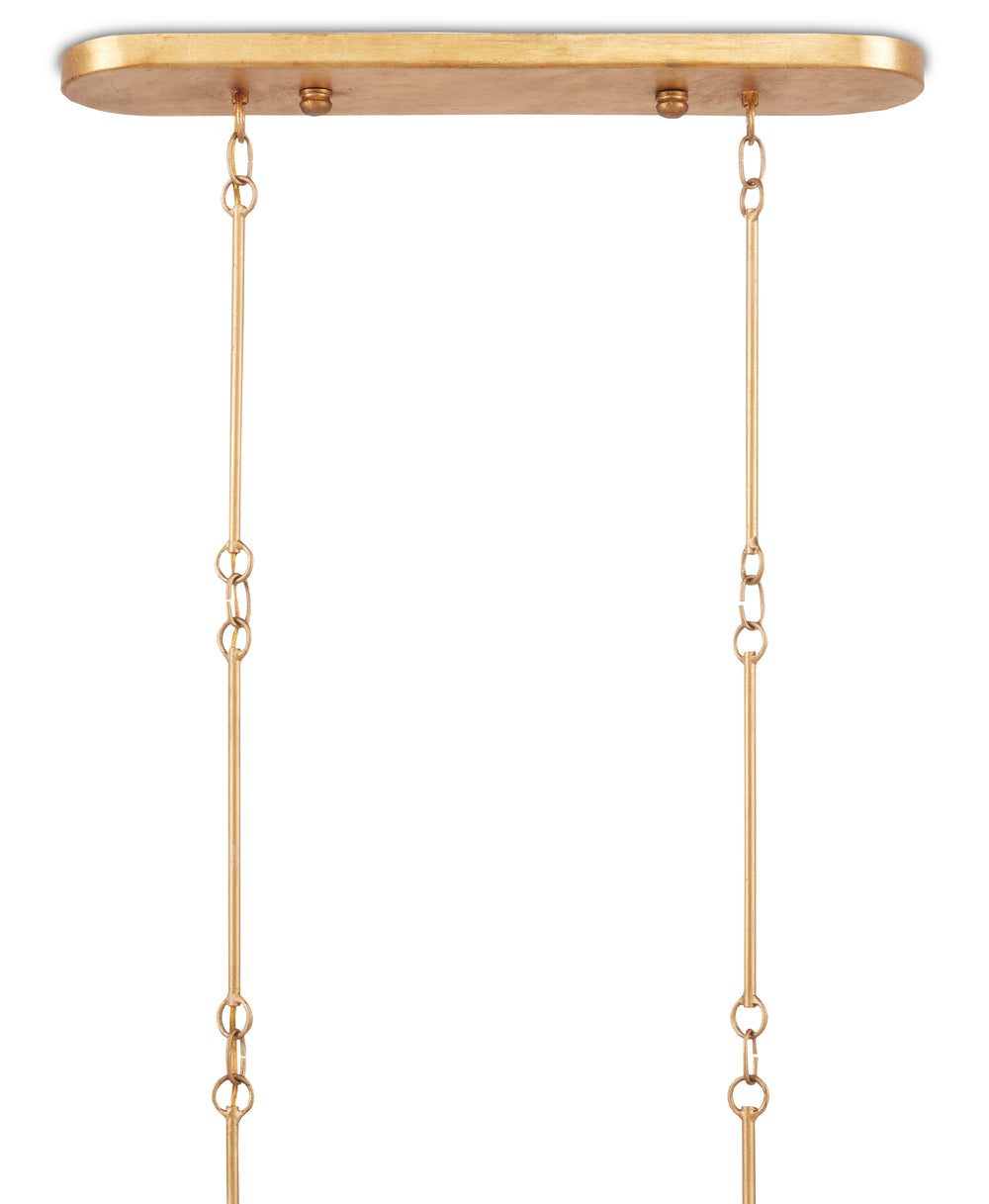 Grand Lotus White Oval Chandelier - Elegant Wrought Iron Design with Gold Leaf Finish, Adjustable Height