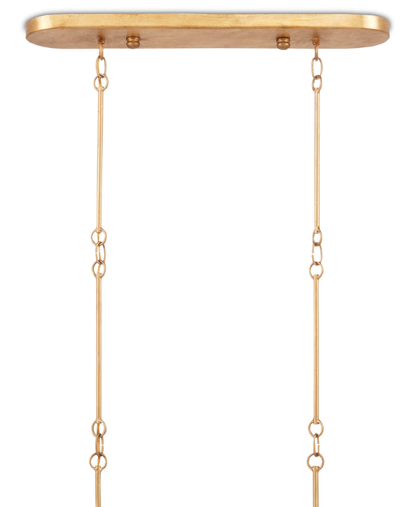 Grand Lotus White Oval Chandelier - Elegant Wrought Iron Design with Gold Leaf Finish, Adjustable Height