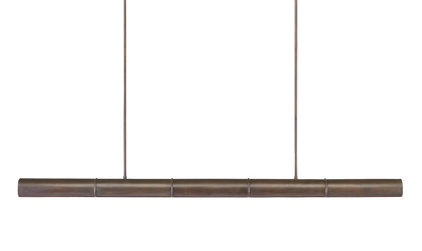 Lyon Large Linear Chandelier - Stylish Bronze Verdigris Light Fixture for Kitchens & Game Rooms