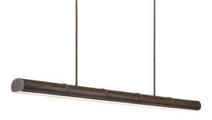Lyon Large Linear Chandelier - Stylish Bronze Verdigris Light Fixture for Kitchens & Game Rooms
