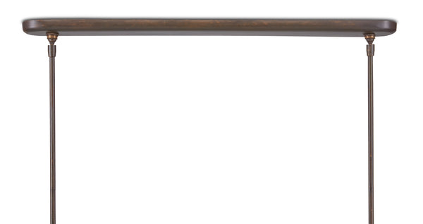 Lyon Large Linear Chandelier - Stylish Bronze Verdigris Light Fixture for Kitchens & Game Rooms