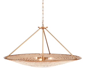 Monsoon Chandelier - Tropical Elegance with Antique Brass Finish and Jute Rope for Chic Interiors