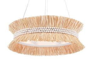 Seychelles Chandelier - Jamie Beckwith's Coastal-Inspired Lighting with Raffia and Wood Beads